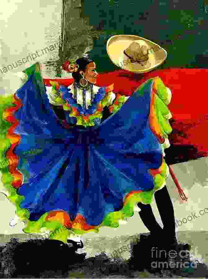 A Painting Of Two Mexican Dancers In Vibrant Traditional Costumes, Their Faces Filled With Joy And Passion. Like Two Mexicans Dancing Angela J Dawson