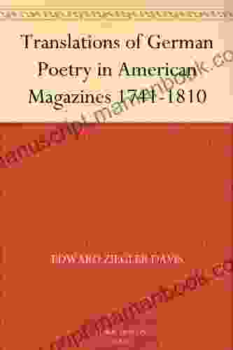 Translations Of German Poetry In American Magazines 1741 1810